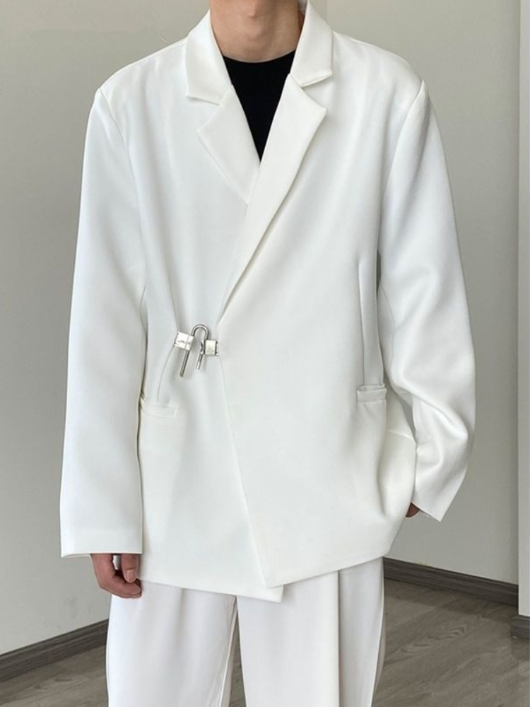 Brand Streetwear Instagram - Ensemble Blazer Décontracté Blanc pour Homme