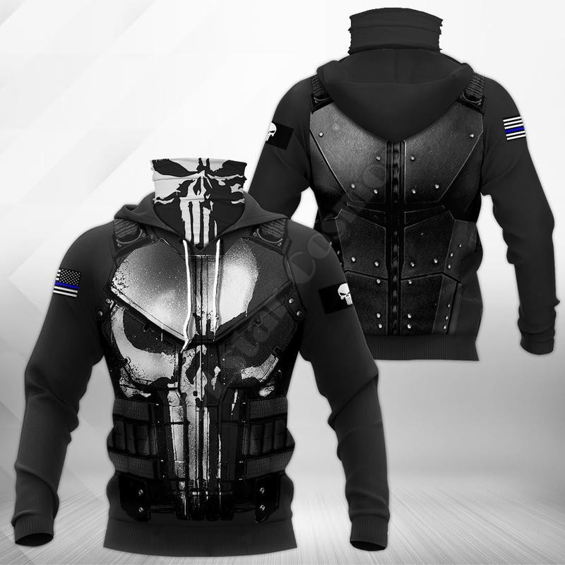 Streetwear Clothing Brand - Crâne de Police 3D sweats à
