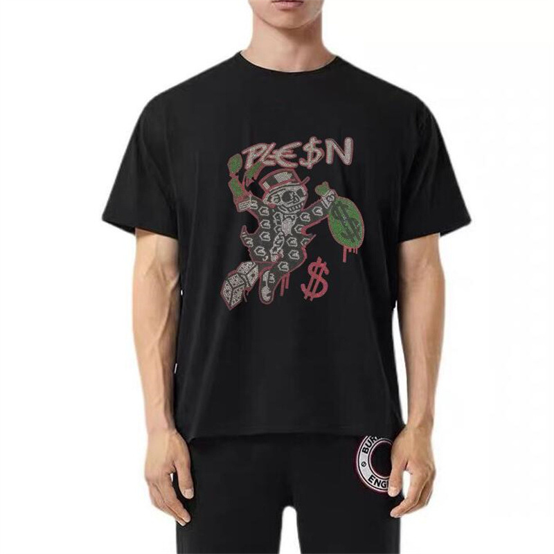 Streetwear Brand Designer - 2025 nouvelle mode crânes strass t-shirts