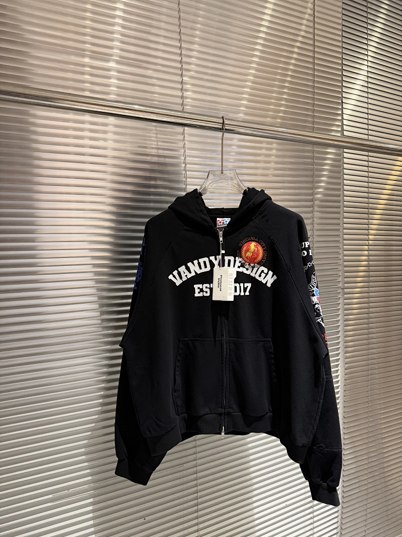 Sweat à capuche zippé co-marqu - Streetwear Brand Slogans avis et prix