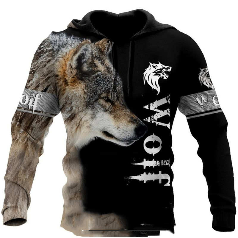 Sweat à Capuche Imprimé Loup 3 - Streetwear Brand Tracksuit avis et prix